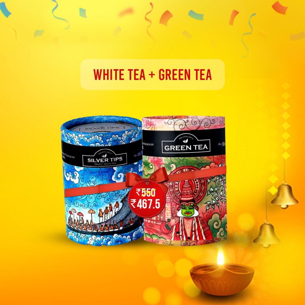 Silver Tea Tips Packet Silver Tips Tea(25g) And Green Tea Combo(100g) - Harrisons Tea Town