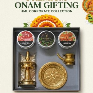 Premium Onam Gifting Hamper - lamp & Tea Time